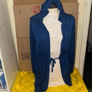 Torrid True Blue Hooded Anorak Cardigan